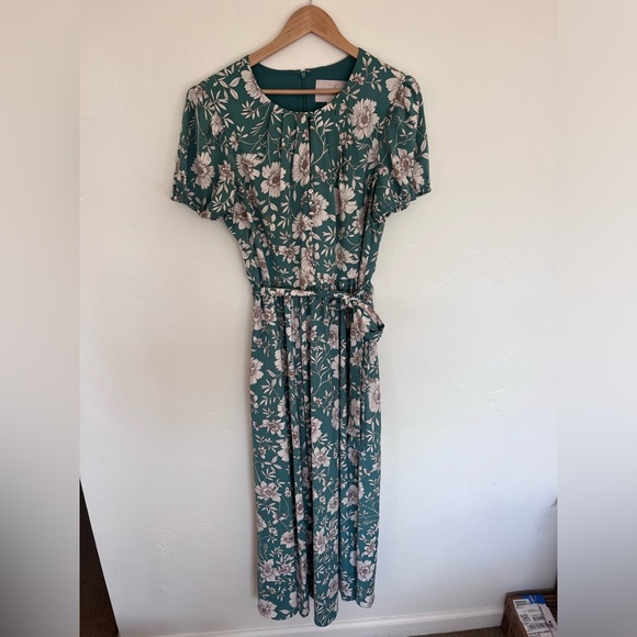 Gal Meets Glam Green Maxi Dress Short Sleeve floral - Picture 3 of 6